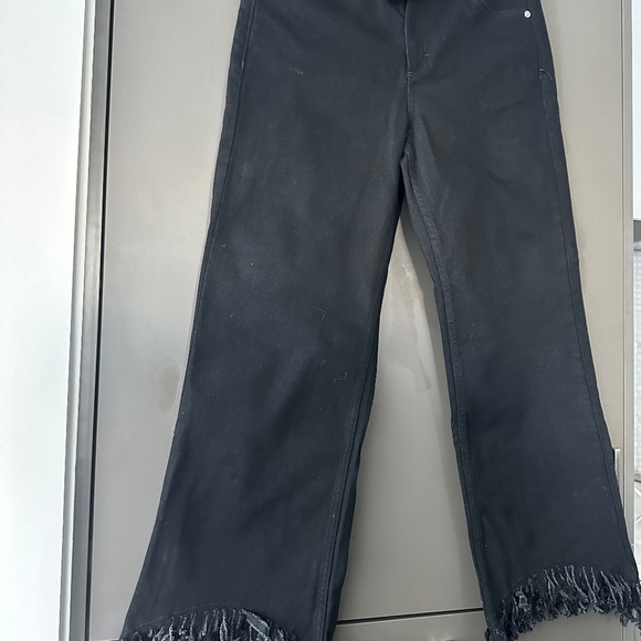 MAJE Pavata Flared Frayed-Hem Stretch-Denim Jeans - Picture 6 of 11